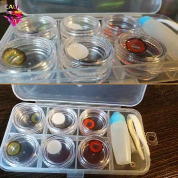 

6 grids Contact Lens Box Travel Kit Easy Carry Portable Small Clear Eyewear Bag Container Contact Lenses Soak Storage Case
