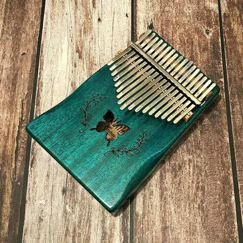 

17Keys Durable Musical Instrument Funny Wood Thumb Piano Toy Easy Apply Portable Butterfly Blue Gift Mini Kalimba Acoustic