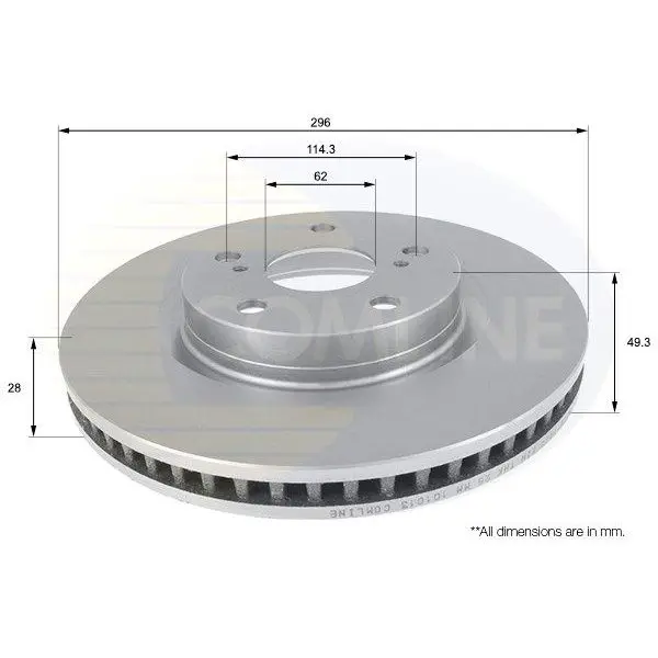 Диск тормозной COMLINE ADC01147V