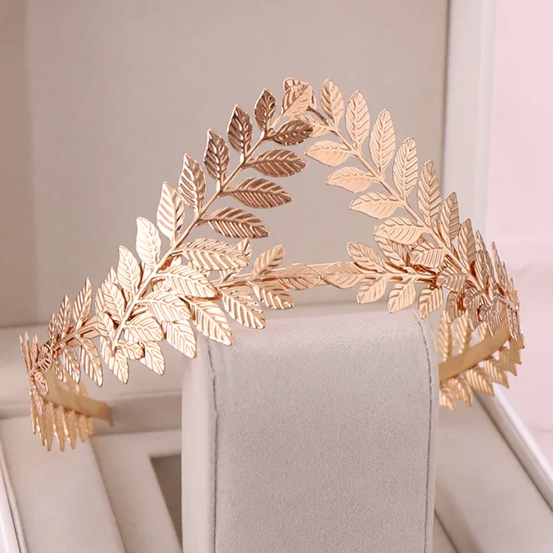 Hair Accessory Hair Headdress Jewelry Accessories Bridal Headwear Hair Band Crown Greek Roman Goddess Olive Leaf Metal Headbands Headdress Bride Tiara Wedding Accessories Miss Universe Girl's Crown Head Jewelry
