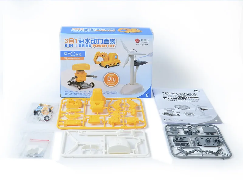 

Children'S Educational Scientific And Educational Toy New Products Three-in-One Saline Power Plant DIY Engineering Vehicle Robot