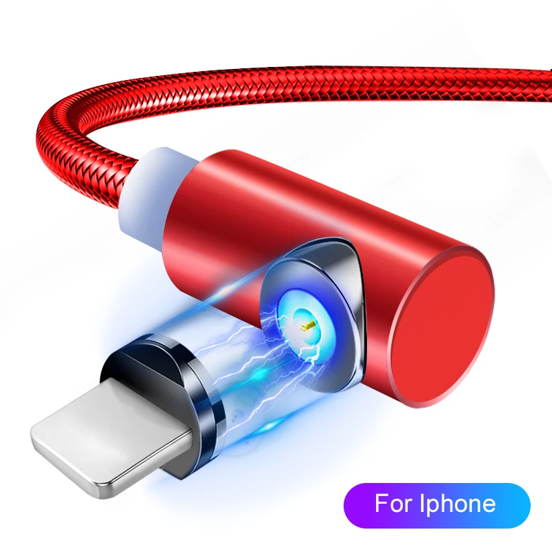 Магнитный USB кабель для iPhone 11 Pro Micro usb type C Кабель-адаптер зарядное устройство Быстрая зарядка кабель для samsung Xiaomi LG телефонный шнур - Цвет: For iphone Red