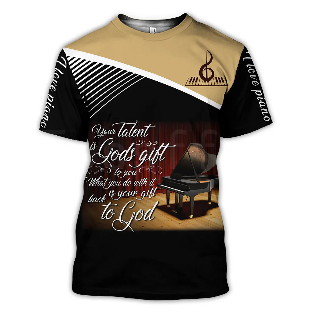 

Tessffel New Fashion Musical instrument Love Piano Art Colorful Casual Funny 3D full Print T-shirt Unisex Mens Womens Style-1