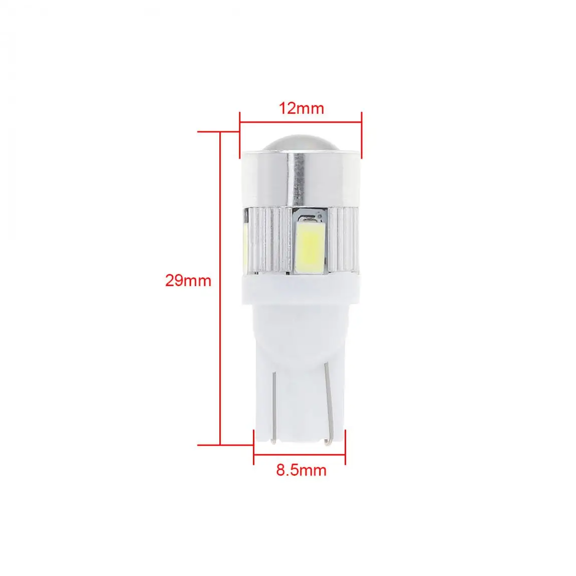 10 шт. T10 5630 лампы супер белый T10 Клин 6x SMD 5630 Светодиодный Светильник лампы W5W 2825 158 192 168 194 5500K белый светильник для авто