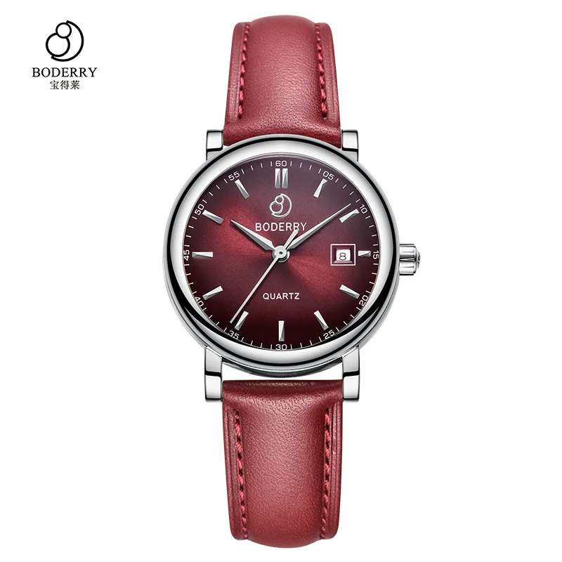 Роскошные Брендовые женские часы, швейцарский кварцевый механизм, золотые водонепроницаемые женские часы, модные женские часы, reloj mujer - Цвет: 32MM Red Silver