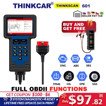 

OBD2 SCANNER THINKSCAN TS601 For EN/ABS/SRS with Oil EPB SAS TPMS Reset Service code reader TS601 free update pk CRP123 NT614