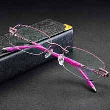 Без оправы, со стразами с оторочкой из анти-синие очки для Для женщин