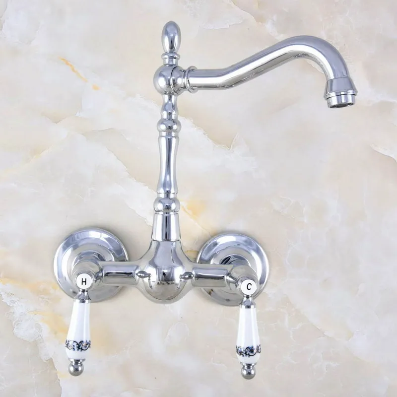 polished-chrome-brass-wall-mounted-bathroom-kitchen-sink-faucet-swivel-spout-mixer-tap-dual-ceramics-handles-levers-mnf572