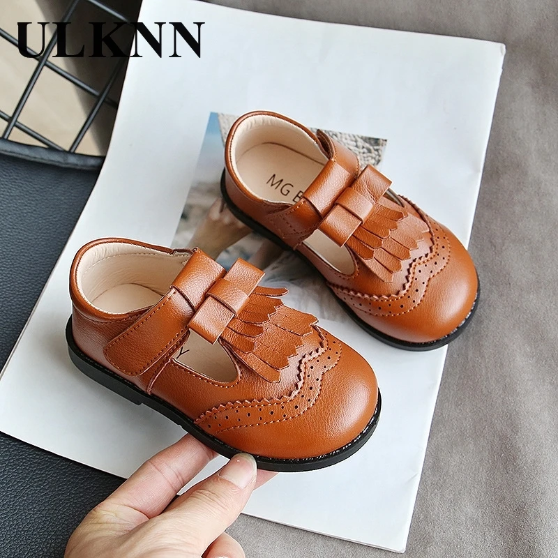 Girls Shoes Kids Childrens Stage-Flats ULKNN Autumn British-Style Korean-Version