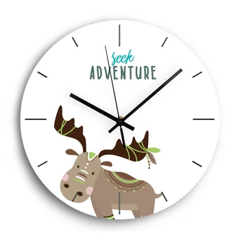 

Cartoon Animals Acrylic Digital Wall Clock Modern Design Silent Mechanism Decorative DIY Clock for Kids Living Room Home Decor