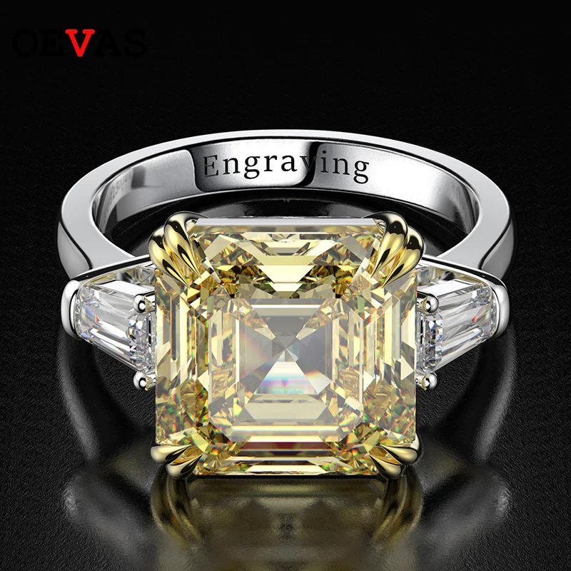 OEVAS 100% 925 Sterling Silver Created Moissanite Citrine Diamonds Gemstone Wedding Engagement Ring Fine Jewelry Gift Wholesale OEVAS 100% 925 Sterling Silver Created Moissanite Citrine Diamonds Gemstone Wedding Engagement Ring Fine Jewelry Gift Wholesale