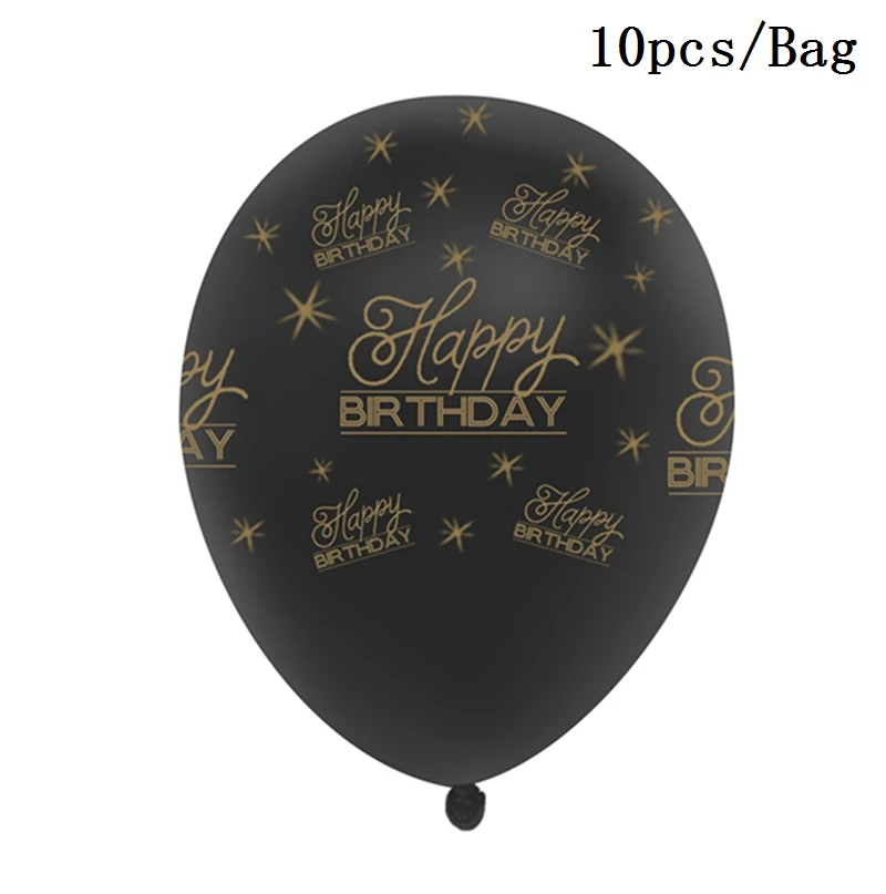 HUIRAN черные золотые шары 30 40 50 лет на ура до 30 лет воздушные шары на день рождения 40 лет на день рождения 50 лет вечерние принадлежности для декора - Цвет: Happy Birthday