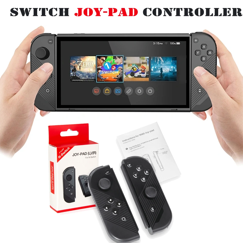 

Black Left & Right Handle Joy Pad for Nintendo Switch Game Console Controller Crystal Button NS Switch Replacement Accessories