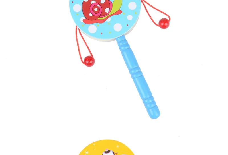 Мультяшные животные фрукты деревянный барабан Kawaii детские игрушки Музыкальные инструменты для погремушки для детей Детские музыкальные игрушки миниатюрные погремушки