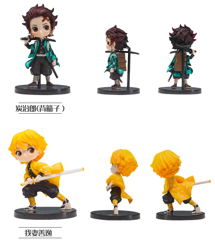 Demon Slayer Kimetsu no Yaiba фигурка игрушки Tanjirou Nezuko Inosuke Zenitsu ПВХ экшн кукла сувенир украшение Xms подарок