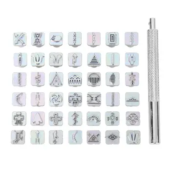 

Craftool Carbon Steel Symbol Stamp Set 49 Stamps for Leather Marking Carving Leather Craft Stamps Leathercraft Tool