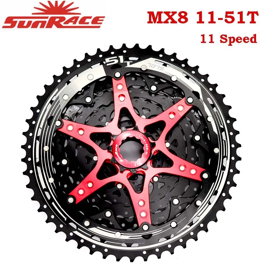 Bicycle Cassette SunRace CSMX8 11 Speed Wide Ratio Bike Bicycle Cassette Mountain Bicycle Freewheel 11-46T 11-51T 11v HG MTB