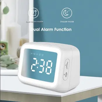 

Wireless Bluetooth 5.0 LED Mirror Display Alarm Clock FM Radio TF Music Player Desktop clock Home Decoration