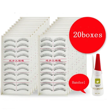 

20boxes natural eyelashes Winged lashes eyelash extensions makeup Free eyelash glue