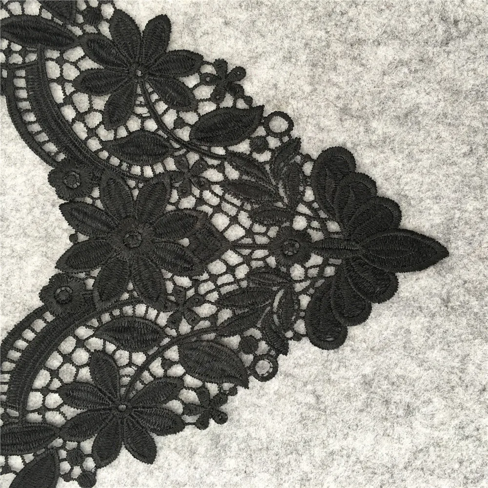 Lace Collar 3D cotton Lace Fabric Trim ribbon DIY Embroidery Applique Sewing guipure wedding Neckline decorate 1pc