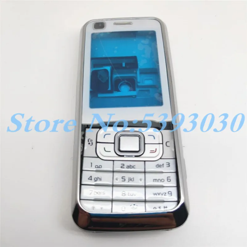 Чехол для телефона Nokia 6120 6120C+ клавиатура+ задняя крышка батареи с логотипом - Цвет: English White