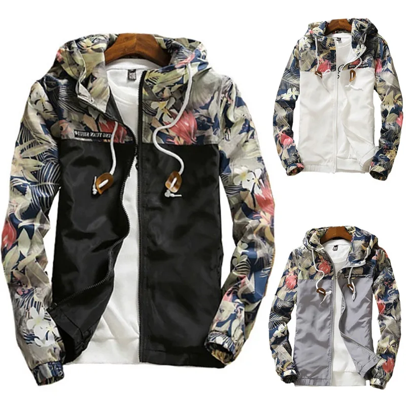 

Bomber Windbreaker Jackets Coats Lightweight Men Hooded Zipper Summer Jackets 2019 Sweater Causal Basic Jackets Men's