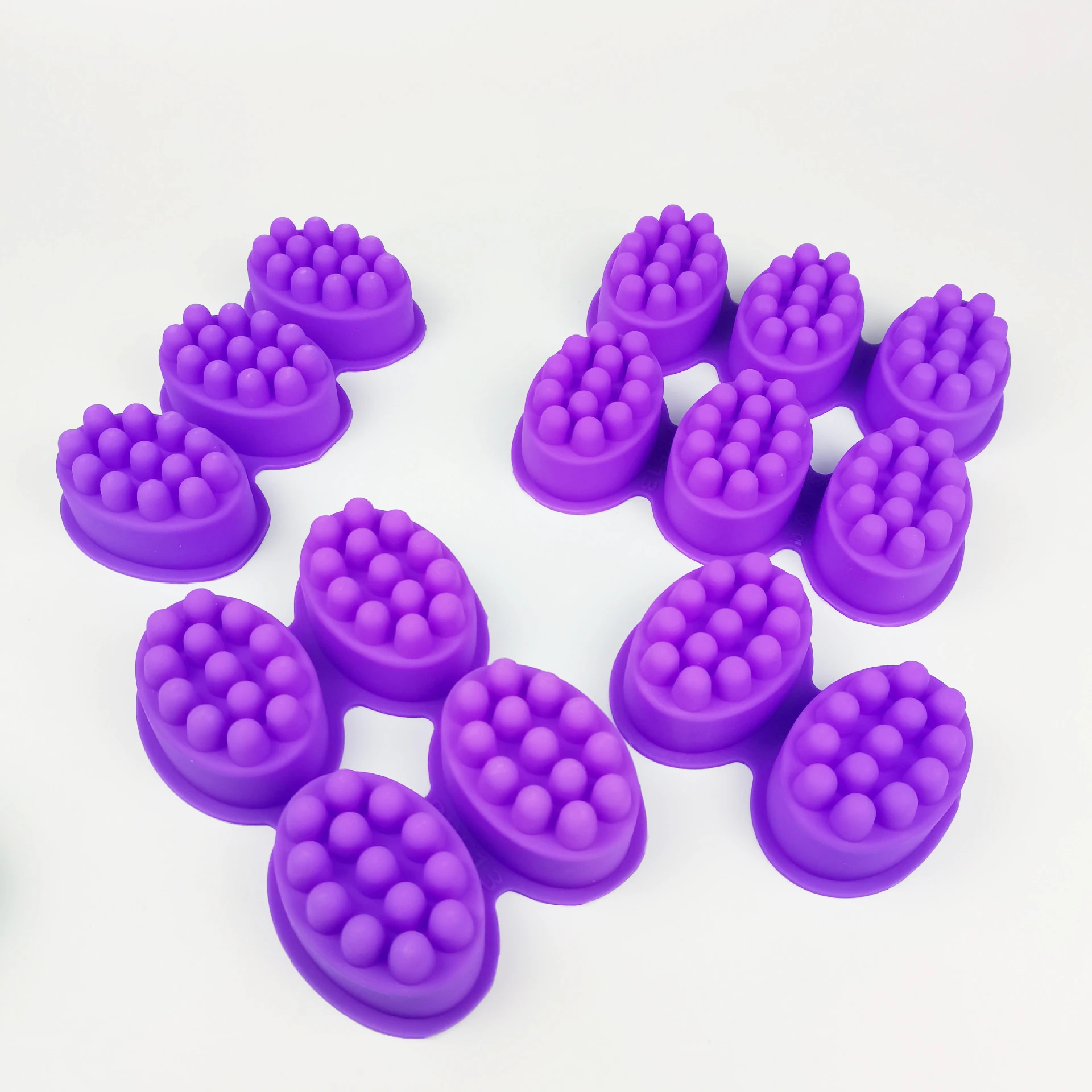 Silicone Molds for Soap Making 3D Handmade Silicon Soap Massage Therapy Bar Molding Tray Oval Shape Candle Mould DIY Resin Craft