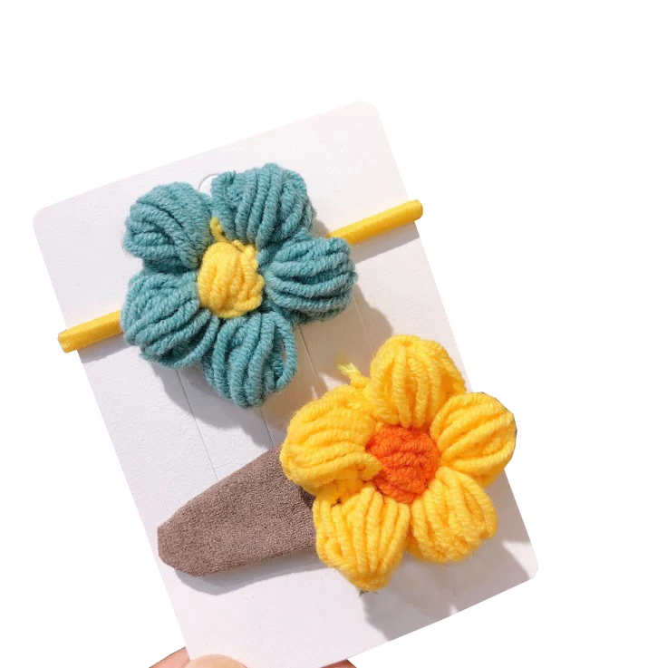 2 шт./компл. новые милые эластичные заколки для волос с цветочным рисунком девочек