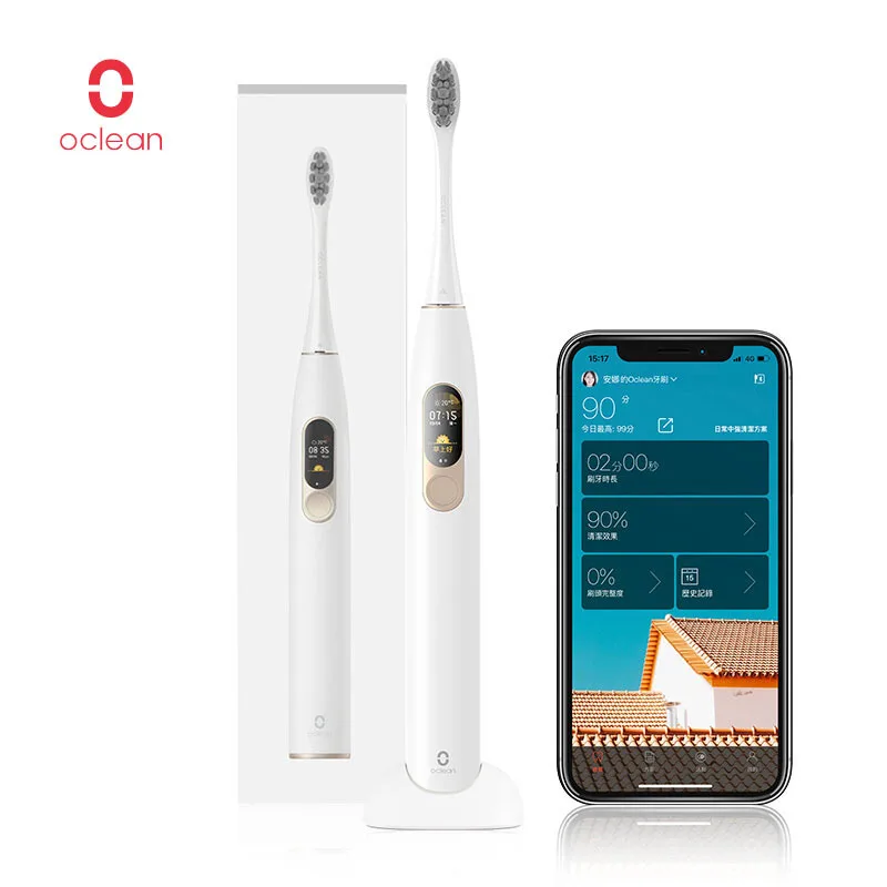 Global Version Oclean X Sonic Electric Toothbrush with 8Pcs Heads Waterproof Ultrasonic Fast Charging Color Screen Tooth Brush