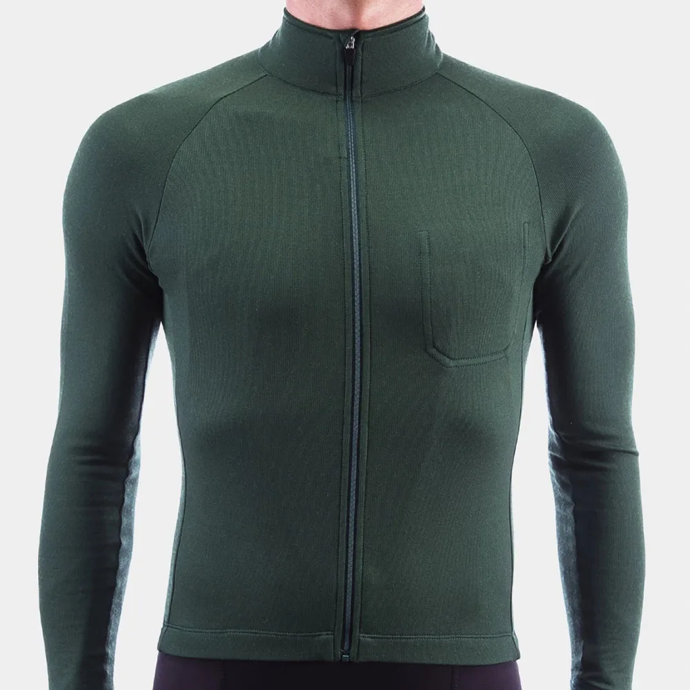 Крутая зеленая профессиональная командная гоночная Зимняя Теплая Флисовая велосипедная Джерси, одежда для езды на велосипеде 10-20 градусов, 4 цвета - Цвет: 2