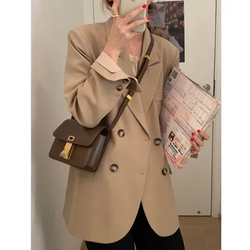 

Wang fried your autumn suit super good double breasted suit jacket versatile suit collar girl