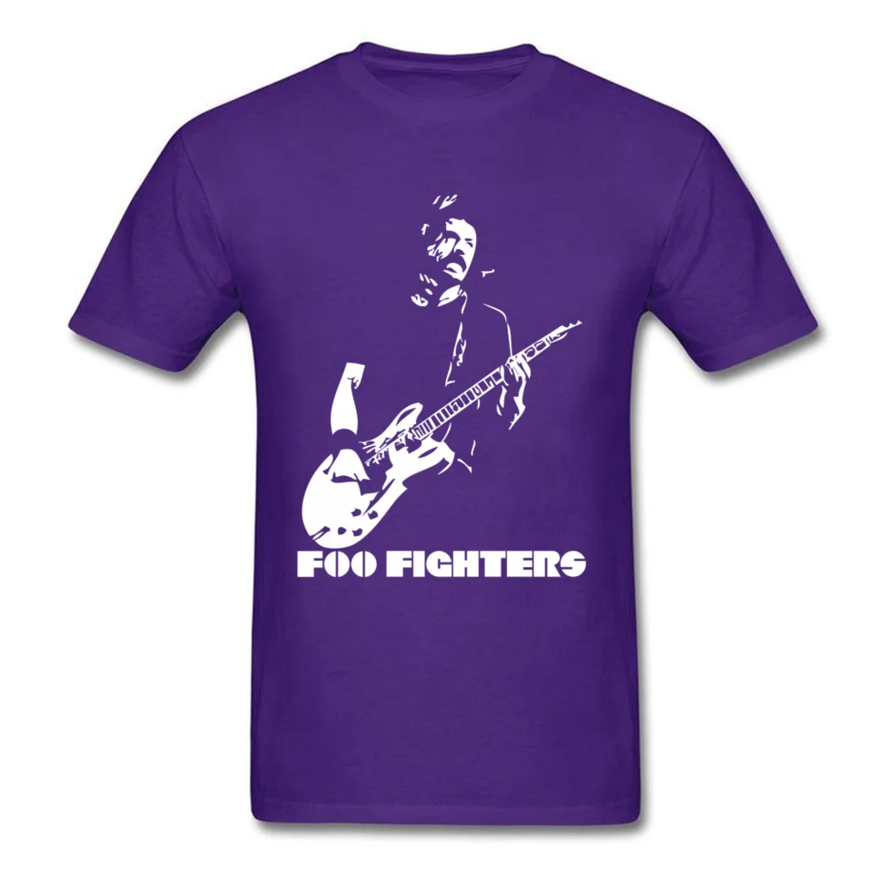  Men T-Shirt Foo_Fighters_1 Simple Style Tops Tees 100% Cotton Round Collar Short Sleeve Unique T Shirts Summer Autumn Foo_Fighters_1 purple