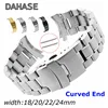 Stainless Steel Watch Band 18mm 20mm 22mm 24mm Strap Wristband Curved End Watch Strap Double Lock Buckle Replacement Wrist Belt ► Photo 1/6
