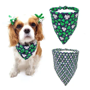 

1 Pcs New Pet Dog Grooming Product St Patrick's day Dog Accessories Dog Bandana Scarf Pet Supplier Puppy Dog Bandana Bibs