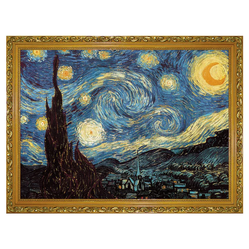 

Van Gogh Adult Educational 1000 Pcs Famous Paintings Starry Sky Puzzle Paper Decompression Children High Difficulty Toy Gift U07