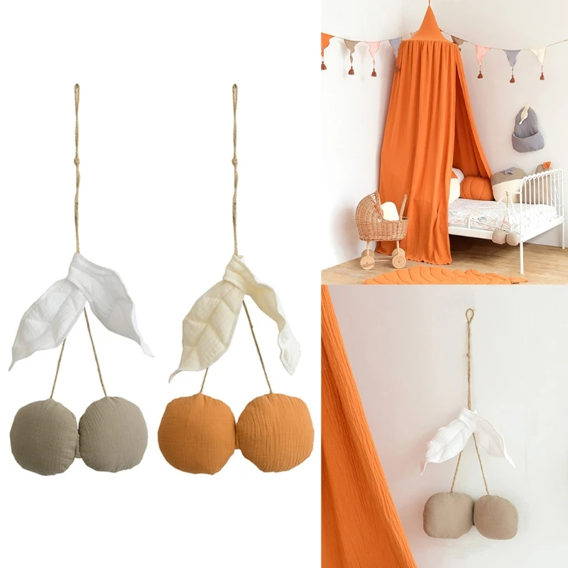 Cute Cherry Wall Hanging Ornaments Cotton Kids Room Nordic Style Hanging Decorations Baby Bedroom Home Party Decor