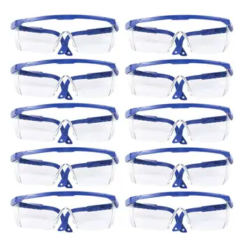 

10 Pcs Disposable Goggles Eye Protective Glasses Anti Splash Anti Sand Spray Eye Protection Goggles Glasses for Women Men (Blue)