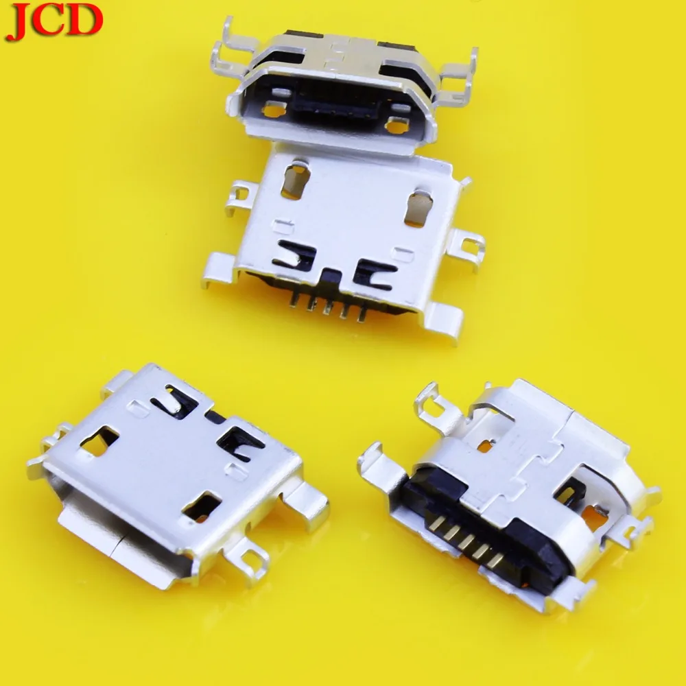 JCD Micro USB разъем 5-контактный B Тип с отверстием женский для мобильного телефона Micro USB разъем 5-контактный разъем зарядки