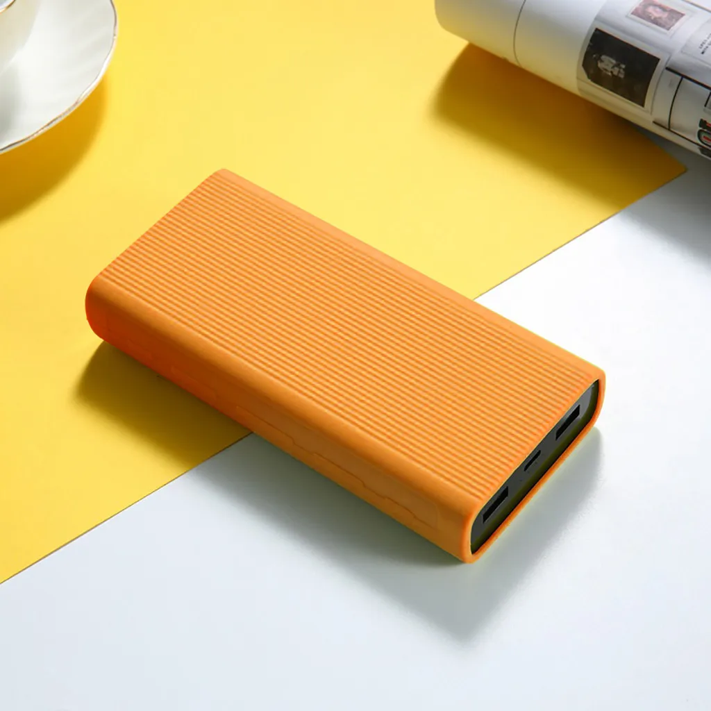 Мягкий силиконовый защитный Противоскользящий чехол для Xiaomi power Bank 3 20000mAh - Цвет: D