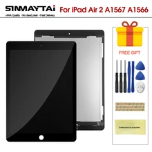 ЖК 9,7 "Новый для Apple iPad Air 2, iPad 6 A1567 A1566 Полный ЖК-дисплей с сенсорным экраном дигитайзер панель сборка Замена(China)