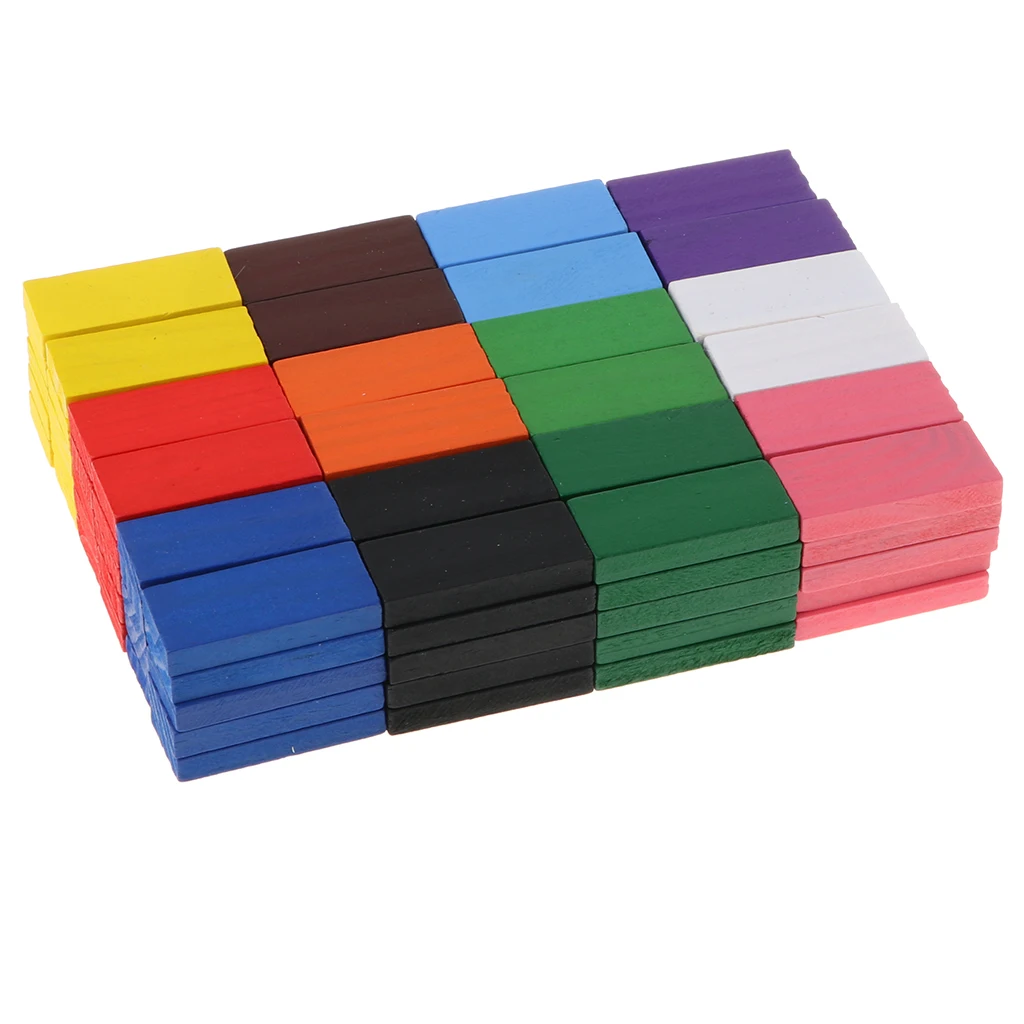120pcs Wooden Dominos Block Set Educational Toy Domino Racing Game  12 color