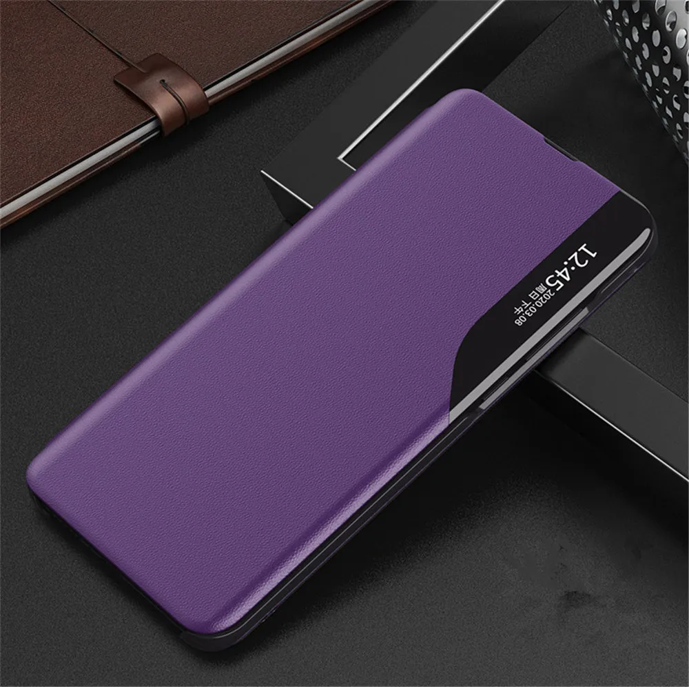 i2020 new magnetic half-side window flip-free answering mobile phone protective case-genuine leather forHuawei Mate20 Pro mobil silicone case for huawei phone