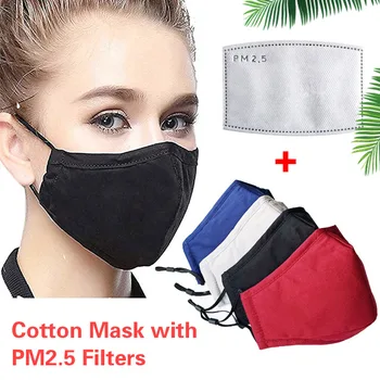 

PM2.5 Cotton Mask Reusable Mask Activated Carbon Filter Mask Windproof Mouth-Muffle Adjustable Elastic Buckle Face Masks