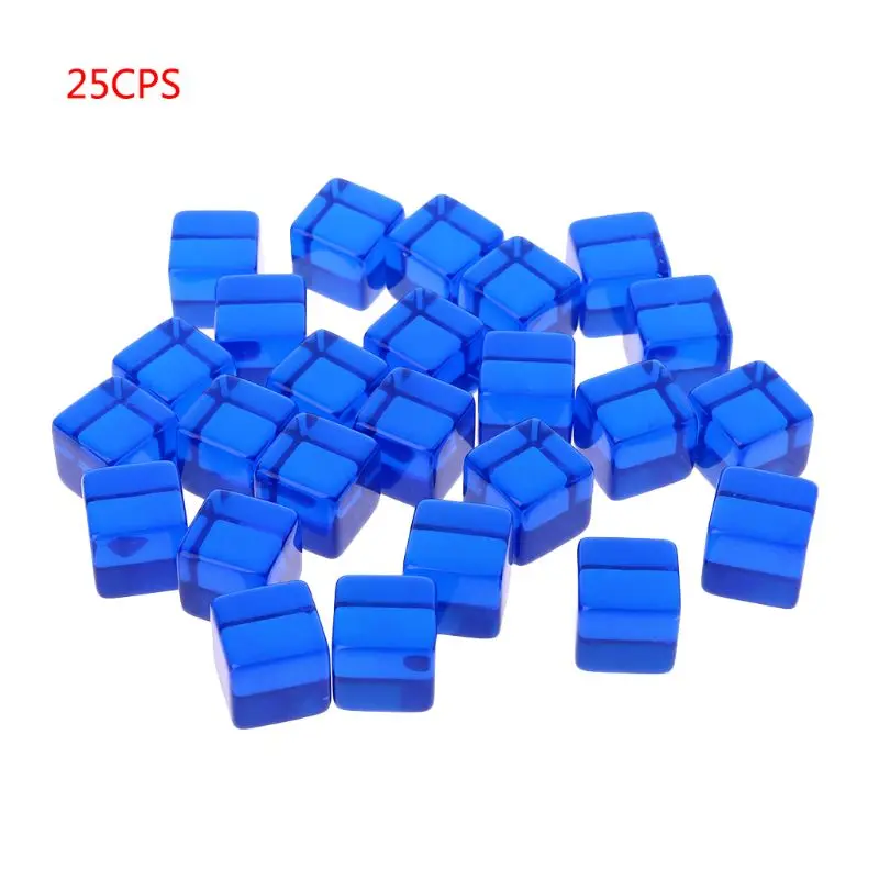 Blue 25 шт./компл. игра в кости номер 16 прозрачные квадратные кубики вечерние Клубные игры настольные игры для подземелья D& D - Цвет: Blue