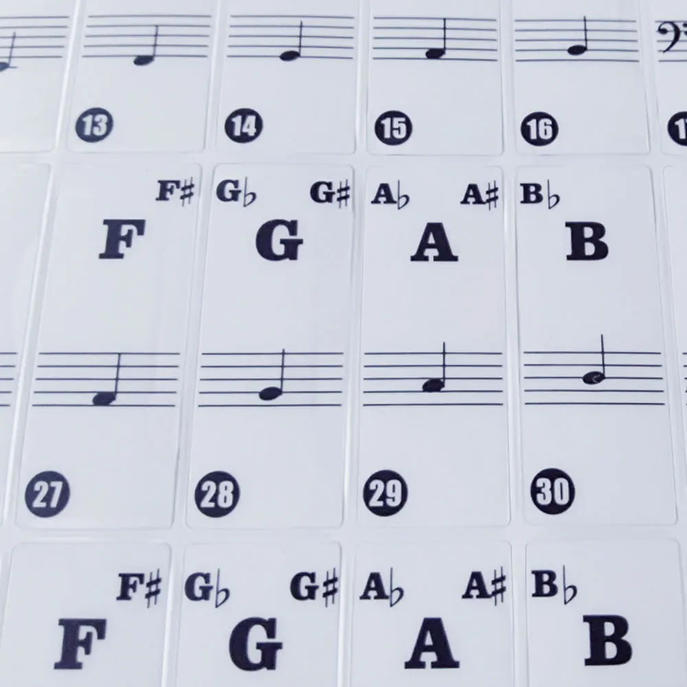  Piano Keyboard Instruments Keyboard Sticker Teaching Transparent 37/49/61/88 Keys Music Labels Begi - 4000238468978