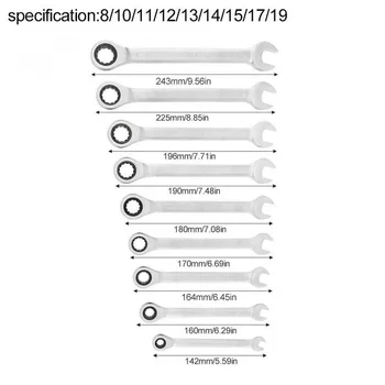 

Gear Combination Spanners Repair Workshop 8-19mm Wrench Chrome vanadium