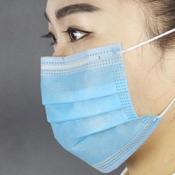 

High-quality 50-piece outdoor mask non-woven disposable dust-proof anti-haze breathable adult three-layer melt-blown cloth mask