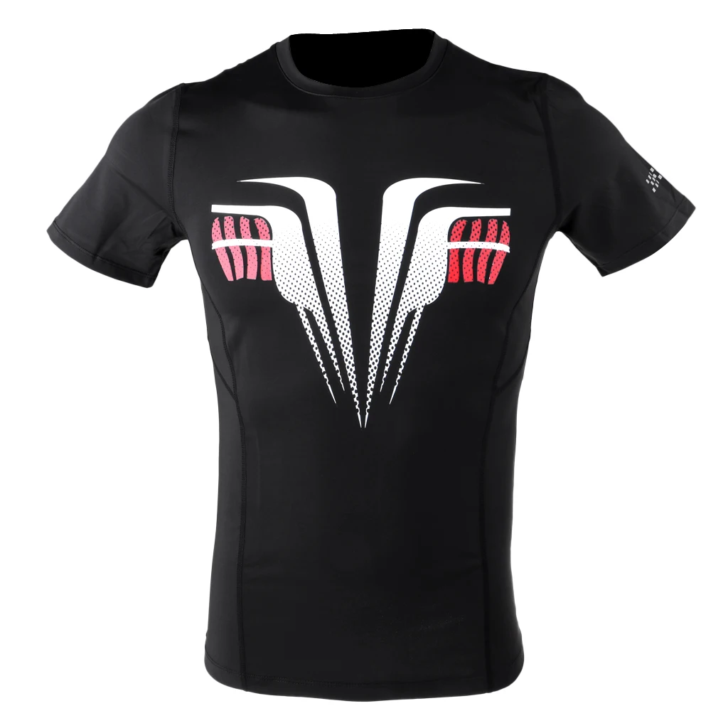 Lightweight Tight Men's Short Sleeve T-shirt Tee Sports Compression Cycling Fitness Gym Top Black