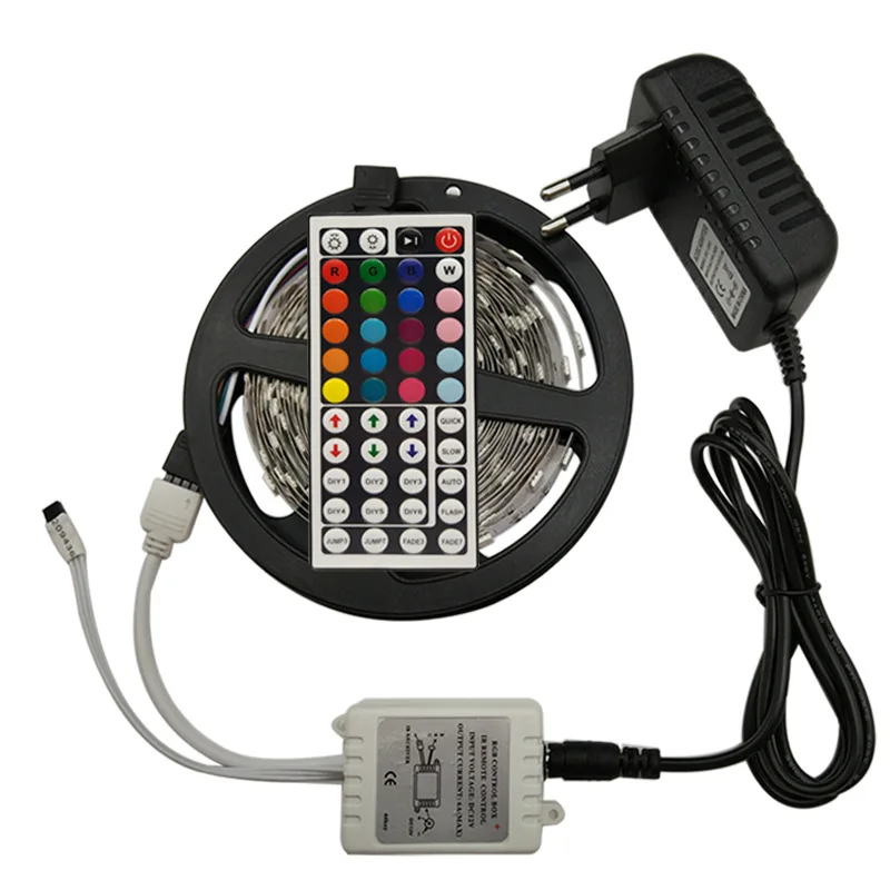 LED Strip Light 5M 10M 15M RGB 5050 DC12V Waterproof IR Remote Control Strips Flexible Ribbon Diode Tape Home Decor | Лампы и