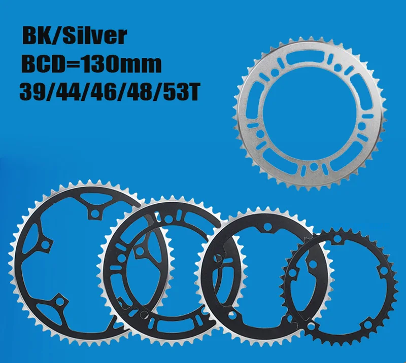 Bike Chainring Single Speed Fixed Gear Road Bike Track Folding Bicycle 130 BCD Fixie  39/44/46T/48T/53T 1/2X1/8